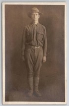 RPPC Soldier In Uniform Studio Portrait Photo WW1 Postcard S24 - £10.96 GBP
