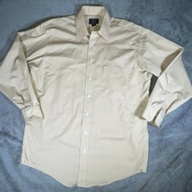 Ike Behar New York Dress Shirt Mens 16-33 Long Sleeve Button Up Beige Brown - $19.99