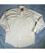 Ike Behar New York Dress Shirt Mens 16-33 Long Sleeve Button Up Beige Brown - $27.34 CAD