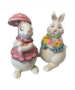 Fitz and Floyd Easter Parade Candy Jar with Lid Bunny Rabbit Floral  200... - €21,33 EUR