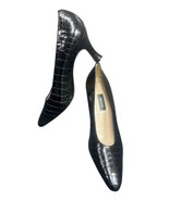 BALLY Black Leather Slip On Heel Shoes Size 10 M Made in Italy - $456.30 MXN