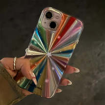 Luxury Laser Radiant Firework Rainbow Color Phone Case For iPhone 15 14 13 12 11 - $16.99