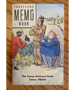 Travelers Memo Book Notebook Financial Bank Book 1950s Casey National Il... - $14.89