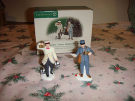 Dept. 56 Christmas In City ~ City Professions - Postman &amp; Dairy Delivery Man - £22.02 GBP