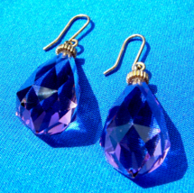 Earth mined Amethyst Deco Earrings 14k Gold Statement Designer Briolette Dangles - $2,194.65 CAD