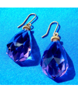 Earth mined Amethyst Deco Earrings 14k Gold Statement Designer Briolette... - $2,183.74 CAD