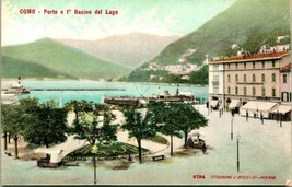 Vtg Postcard Como - Italy - Porto e i Bacino del Lago - C. Bassini Litho... - £2.80 GBP