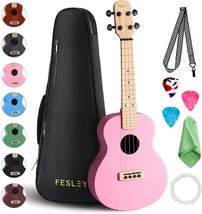 Fesley Concert Ukulele For Kids, Adults, And Beginners, 23 Inch Aaa, Brown - £62.45 GBP