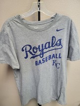 Kansas City Royals Shirt Men&#39;s Size Large Gray Blue Nike KC MLB Baseball Adult - £9.73 GBP