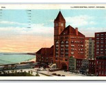 Illinois Central Railroad Depot Chicago IL 1922 WB Postcard D20 - $2.92