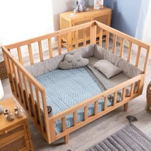 PATCHES BLUE &amp; GRAY BABY BOYS CRIB BEDDING QUILTED NURSERY SET 1 PCS 100... - $44.54