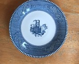 Vintage Royal Currier and Ives Blue &amp; White  Steam Boat Saucer - £10.15 GBP