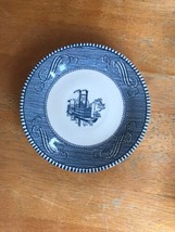 Vintage Royal Currier and Ives Blue &amp; White  Steam Boat Saucer - £10.16 GBP