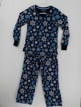 Nautica 2PC Womens Sleepwear Set Sz S Blue Snowflakes Long Sleeve Stretch Nwot - £11.98 GBP