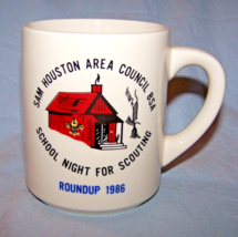 Roundup 1986 BSA Sam Houston Area Council Ceramic Mug-School Night for Scouting - £10.64 GBP