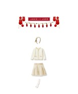 Janie and Jack Baby Girl Holiday Xmas Cardigan +skirt+headband 4pc Set S... - $97.02