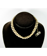 MARVELLA Double Strand Glass Faux PEARL Beads Necklace Vintage Signed &amp; TAG - £14.74 GBP