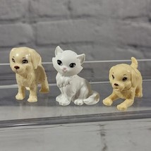 Barbie Pets Animals Lot Of 3 White Kitty Cat Golden Retriever Puppies Ta... - £9.14 GBP