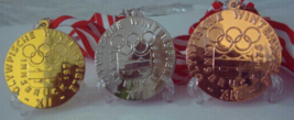 1976 Innsbruck Olympic&#39; Medals Set (Gold/Silver/Bronze) with Ribbon &amp; Di... - $89.00