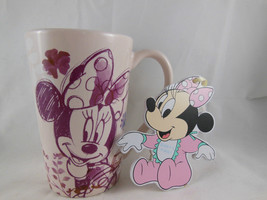 Minnie Mouse 5"Tall 16oz Mug Authentic Pink Ca. Disney Store Mwt + Vtg Ornament - $13.85