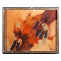 Sans Titre II (Abstrait Browns) Par Spencer Signée Huile Peinture Sur Va... - $392.94