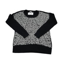 Two by Vince Camuto Shirt Womens M Black Knit Long Sleeve Crew Neck Blouse - £20.67 GBP