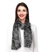 CBC CROWN Treble Clefs Theme Lightweight, Silk-Feeling Fashion Scarf - $14.00 CAD