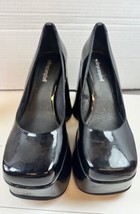 Jeffrey Campbell Yazmin Wedge Platforms Shoes Black Patent Leather Y2K Sz 8 Read - $42.08