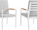 Armen Living Royal Modern Outdoor Patio Dining Chair, Set of 2, White - £736.53 GBP