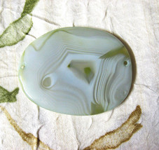 Agate Oval Focal Bead, Pendant, 62mm, Natural Green - $11.29