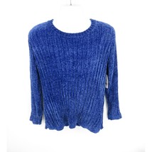 Kim Rogers Women&#39;s Ribbed Blue Tunic Sweater Large NWT $48 - $16.83