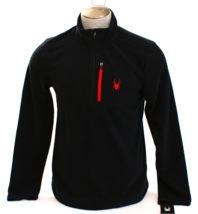 Spyder Black &amp; Red Transport 1/4 Zip Fleece Shirt Men&#39;s Size M NWT - £77.89 GBP