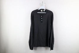 Vintage 90s Gap Mens Medium Faded Ribbed Knit Long Sleeve Henley T-Shirt Black - £38.89 GBP