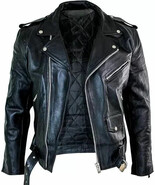 Premium Mens Brando Classic Leather Jacket Genuine Leather Bikers Leathe... - $1,926.06 MXN