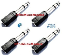 4X 1/8&quot; 3.5mm Female Jack to 1/4&quot; Male Plug Stereo Headphone Audio Adapt... - £8.10 GBP