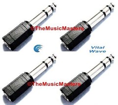 4X 1/8&quot; 3.5mm Female Jack to 1/4&quot; Male Plug Stereo Headphone Audio Adapt... - £7.77 GBP