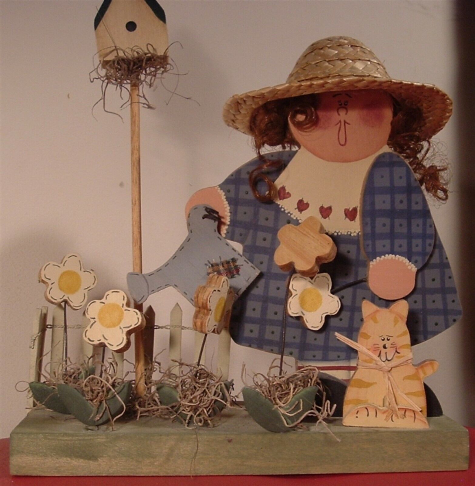 BEAUTIFUL HANDCARVED PAINTED WOODEN FARM DOLL - $4.00