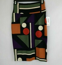 NWT LuLaRoe Cassie Pencil Skirt Black With Multi-Colored Shapes Design S... - £12.12 GBP