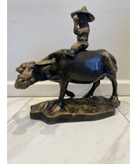 Taiwanese Boy On A Bull, Missing A Flute Possibly, 9lbs, Taiwan Cities E... - $139.86