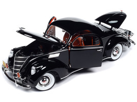 1937 Lincoln Zephyr Black with Red Interior 1/18 Diecast Model Car by Auto World - £102.52 GBP