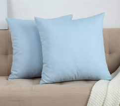 Tangdepot Cotton Solid Throw Pillow Covers, 16&quot; X 16&quot; , Light Blue - £14.03 GBP