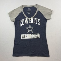 Dallas Cowboys NFL T Shirt V Neck Womens M Raglan Short Sleeve Colorblock - $23.51