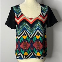 Collective Concepts Stitch Fit Hi Low Top XS Multicolored Short Sleeves  - $16.70