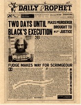 Harry Potter Daily Prophet Two Days Until Black&#39;s Execution Flyer/Poster Replica - £1.65 GBP
