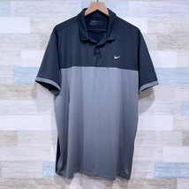 Patron Tequila Nike Golf Dri Fit Polo Shirt Black Gray Standard Fit Mens XL - $29.69