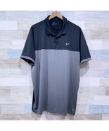 Patron Tequila Nike Golf Dri Fit Polo Shirt Black Gray Standard Fit Mens XL - £23.79 GBP