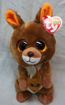 TY Beanie Boos BIG EYED KIPPER THE KANGAROO W/ BABY 7&quot; Plush STUFFED ANI... - $16.34