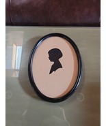 VTG Hand Cut Silhouette Child Girl Oval Frame 5 1/4 X  7 1/8 MCM 1940&#39;s/... - €29,73 EUR