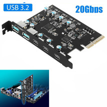 Pcie X4 To Usb 3.2 Type C Expansion Card 10Gbps Gen2 Usb Adapter Converter - £67.61 GBP