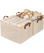 Large, Beige, Collapsible Rectangle Fabric Organizing Boxes,, Topia Home... - $21.98